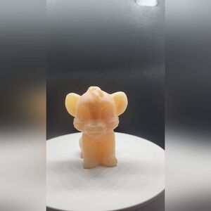 Orange Calcite Simba Carving